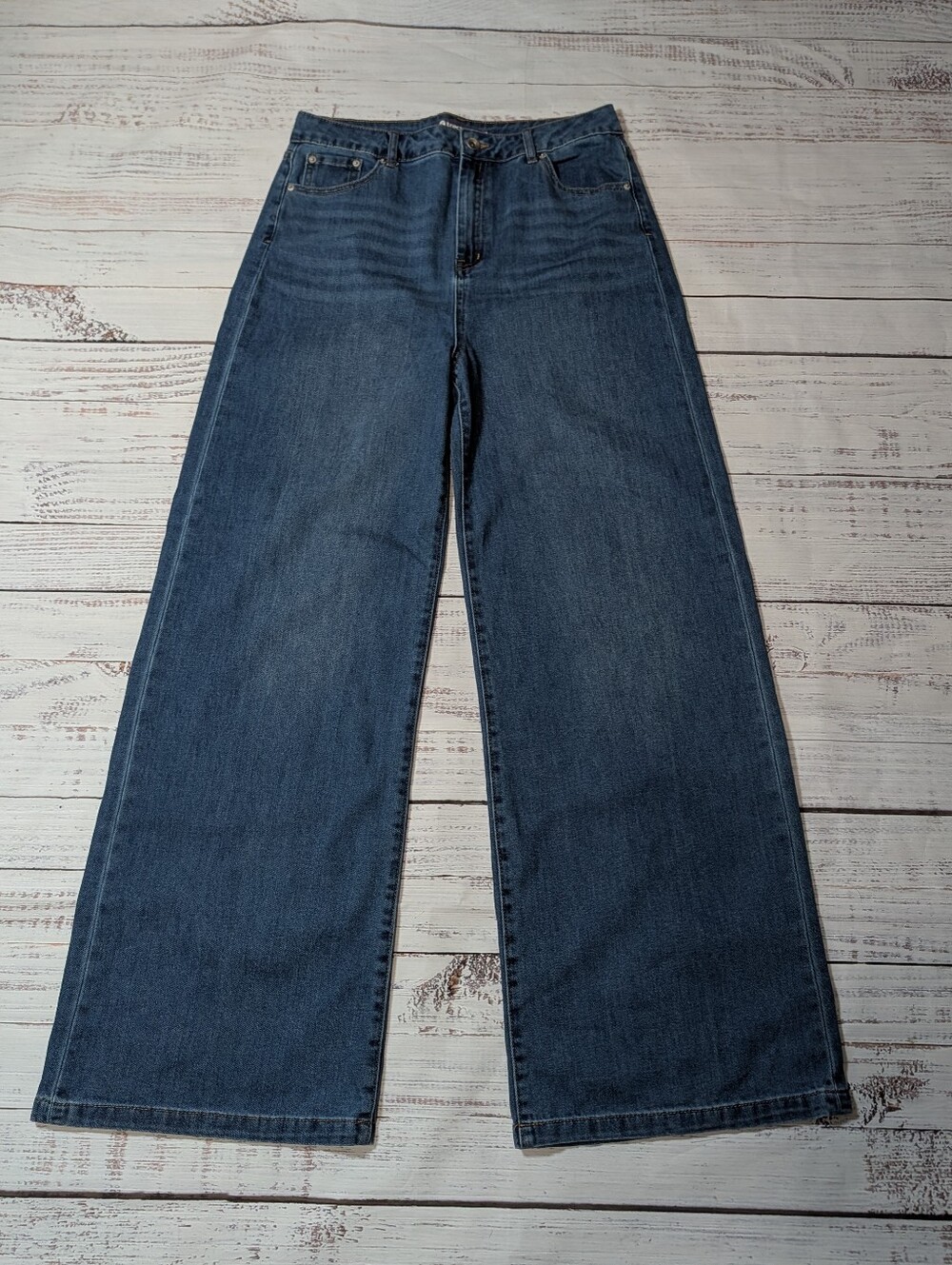 TractrBLU Women's High Rise Wide Leg Jeans Size 30 Indigo Wash - Picture 2 of 12
